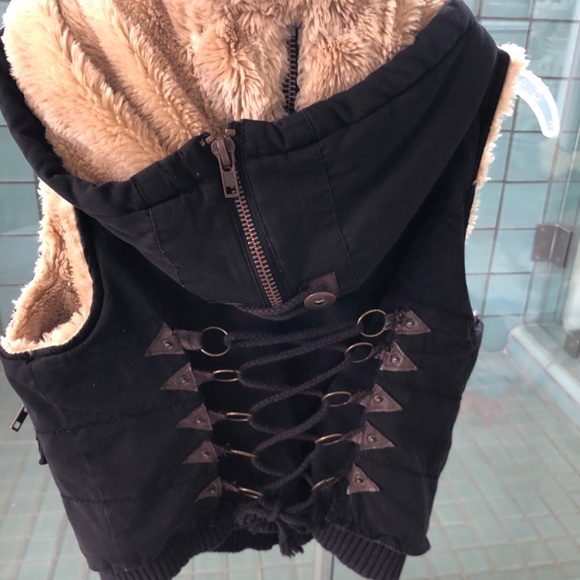 Sleeveless Jacket  Hooded Vintage Embellishments - Picture 2 of 11